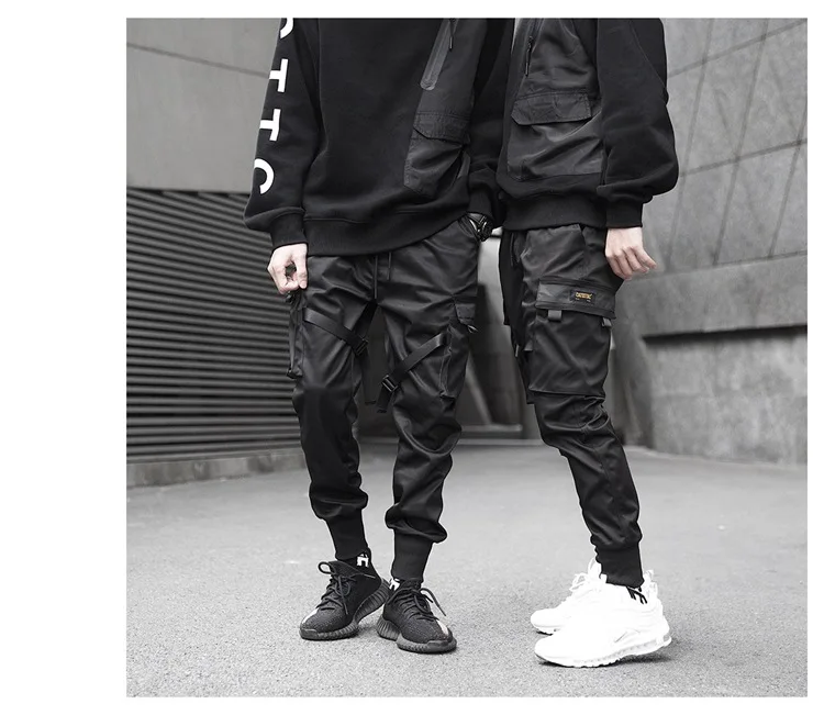 Мужские брюки-карго в стиле хип-хоп с боковыми карманами в стиле пэчворк; Модные Военные Брюки