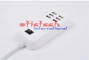

by dhl or ems 200pcs US UK EU Plug AC 5V 3A 6 Ports USB Desktop Wall Travel Charger Power Adapter For iPhone Samsung