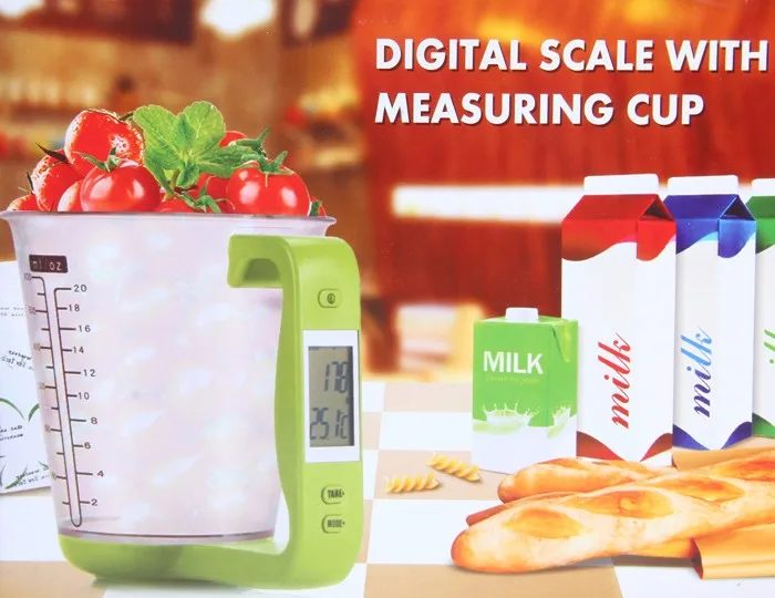 

Large Capacity Measuring Cup Kitchen Scale Digital Beaker Electronic Tool Scale with LCD Display Temperature Measuring Cup