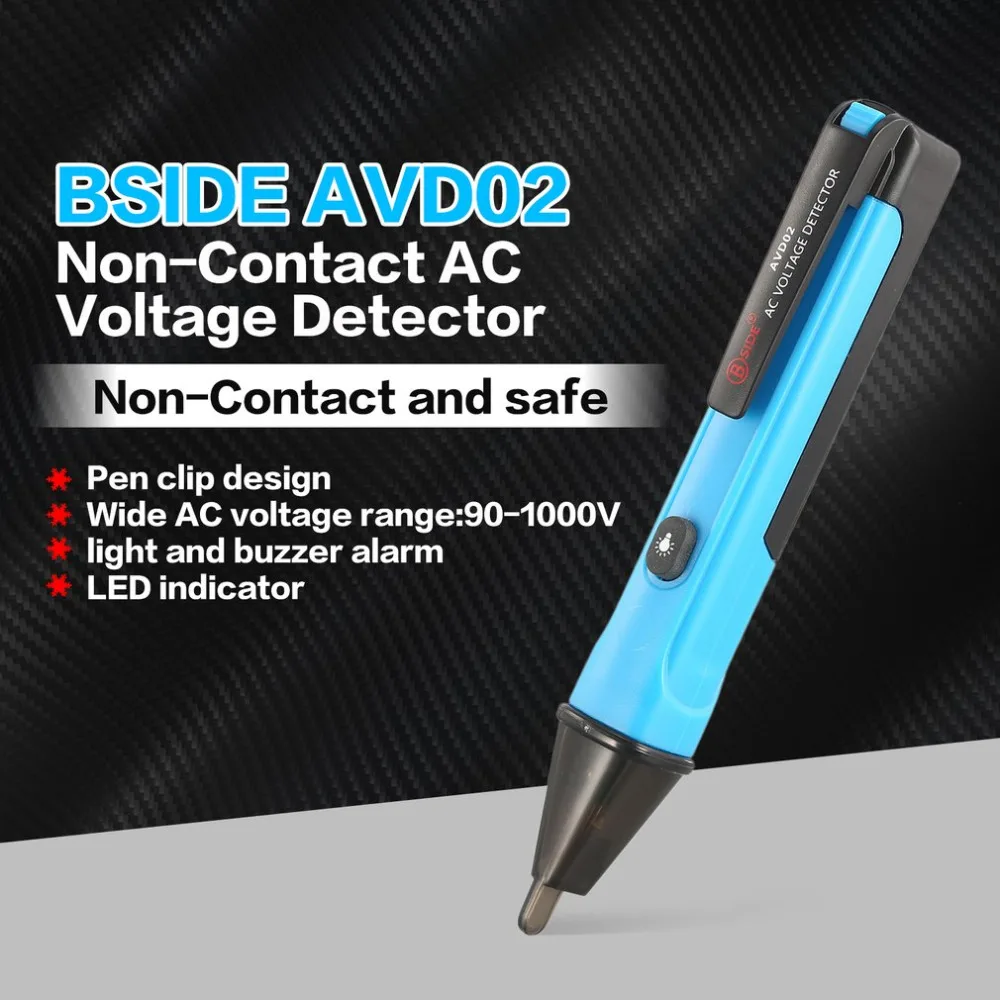 BSIDE AVD02 Non-Contact AC Voltage Detector 90V~1000V Pen Style Tester Probe Sound Light Alarm with LED | Инструменты