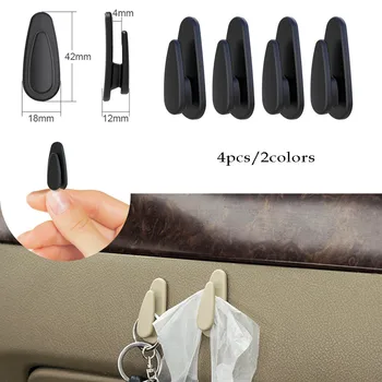 

4 X Car Hanger Black Car Mini Interior Hanging Hanger Auto Fastener Clip Hanger Hooks Organizer Hook The Compact Design #LR1