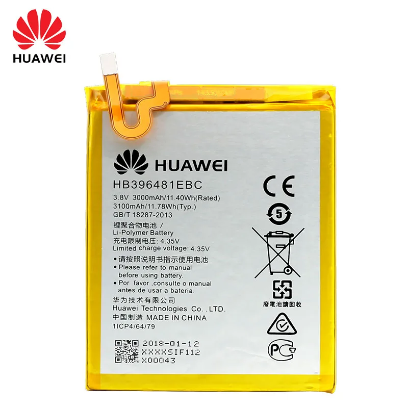 Аккумулятор huawei HB396481EBC 3000 мАч для huawei MaiMang 4/HONOR 5X/ASCEND G7 PLUS/G8/G8X RIO L03-UL00/TL00/AL00