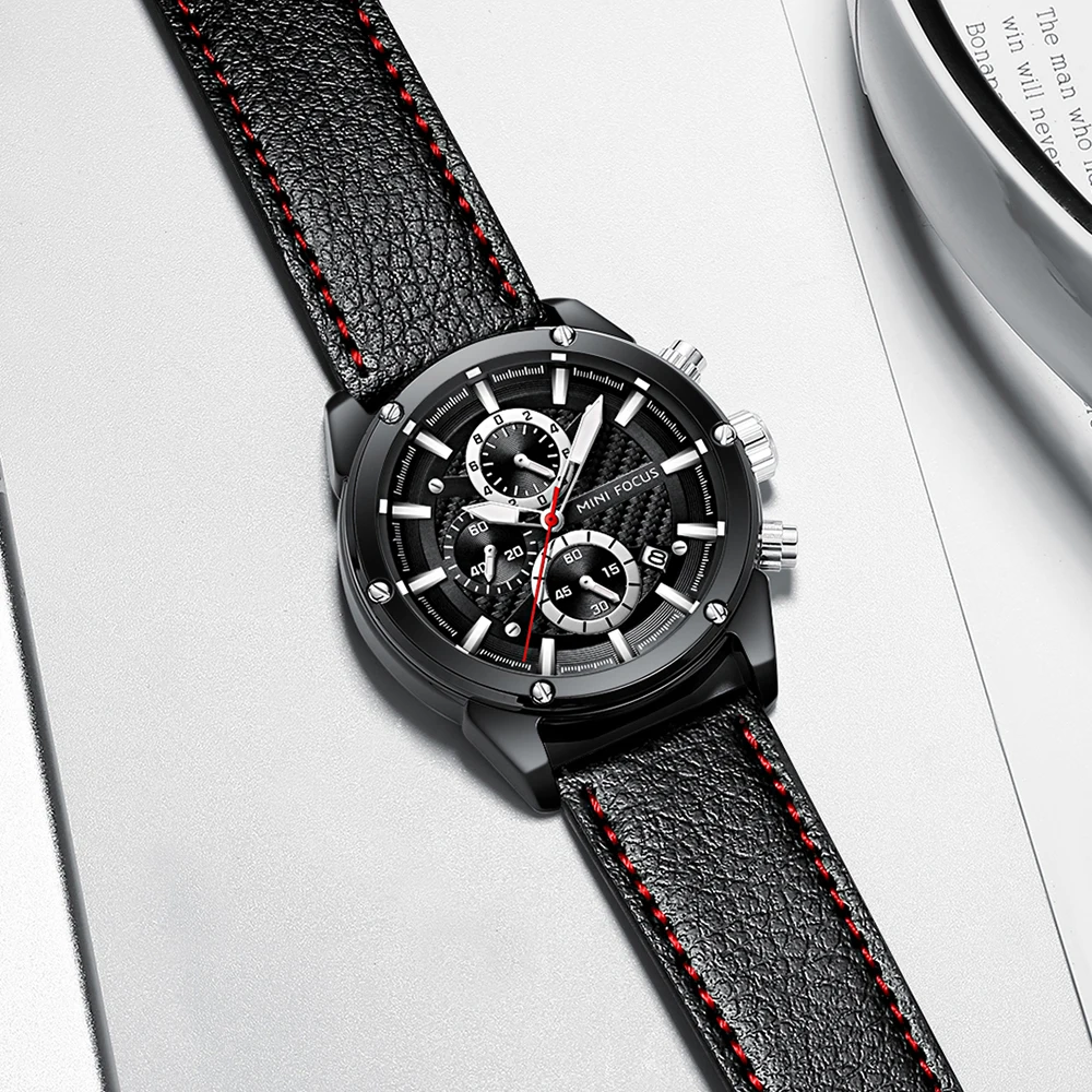 

MINI FOCUS Urban Modern Dress Watch Men Quartz Clock Date Chronograph Multifunction Top Brand Luxury Wristwatches Waterproof