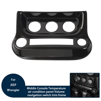 

Car Inner Styling Middle Console Temperature AC Panel Volume Switch Decoration Cover Fit For Jeep Wrangler 2011-2016