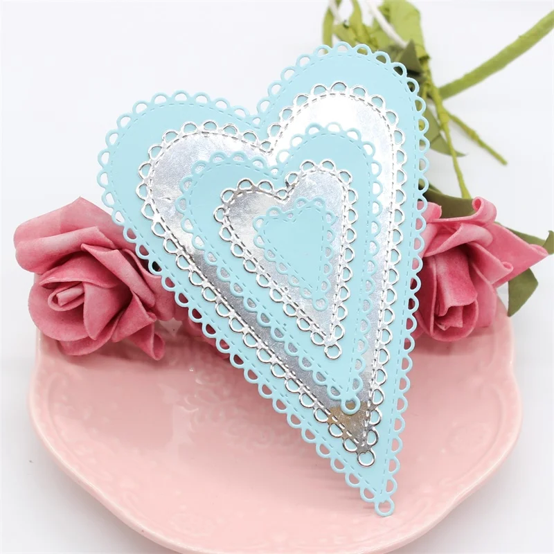 

ZFPARTY Scalloped Heart Frame Metal Cutting Dies Stencils for DIY Scrapbooking Decorative Embossing Paper Card Making