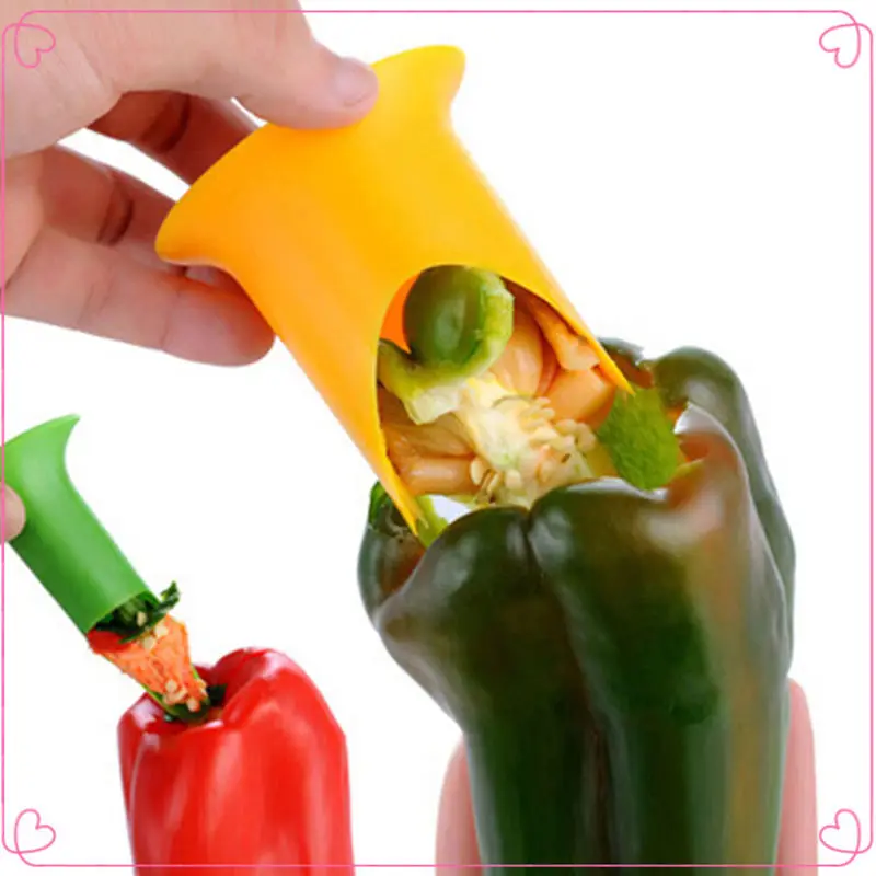 

2pcs New Utility Chili Peppers Seed remover Tomatoes Core Separator Device Kitchen Tools