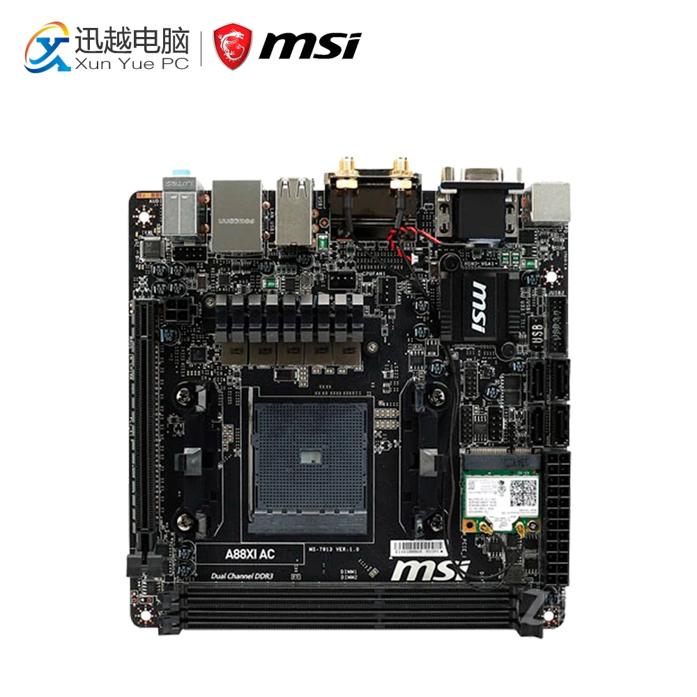 

MSI A88XI AC Desktop Motherboard A88X Socket FM2+ DDR3 SATA3 USB3.0 Mini-ITX