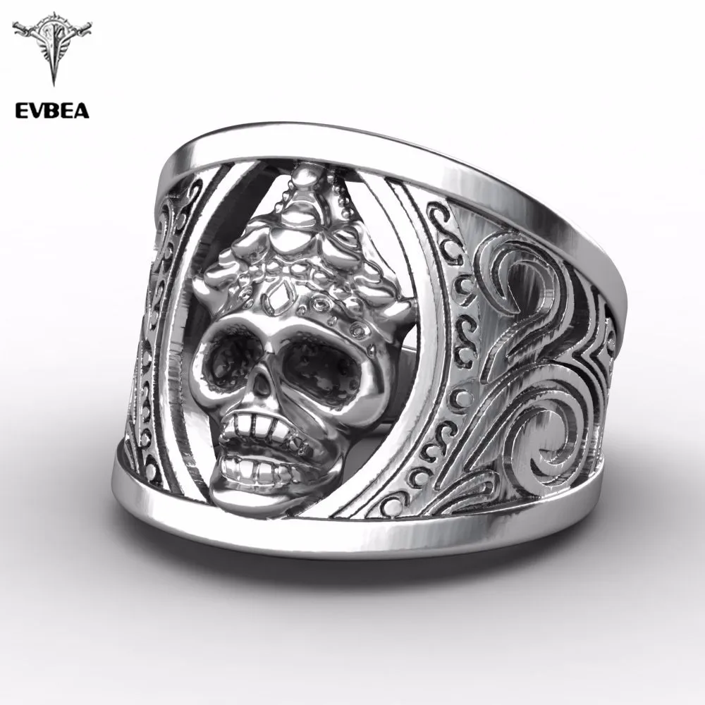 EVBEA оптовая торговля классический злобный череп кольцо для мужчин из нержавеющей