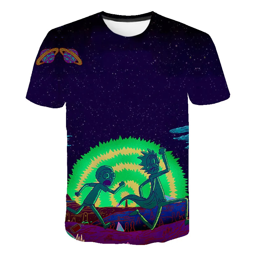

2019 summer Fashion t-shirt Cartoon Rick and Morty 3d Print Men/women T shirts Hip hop Tee shirts