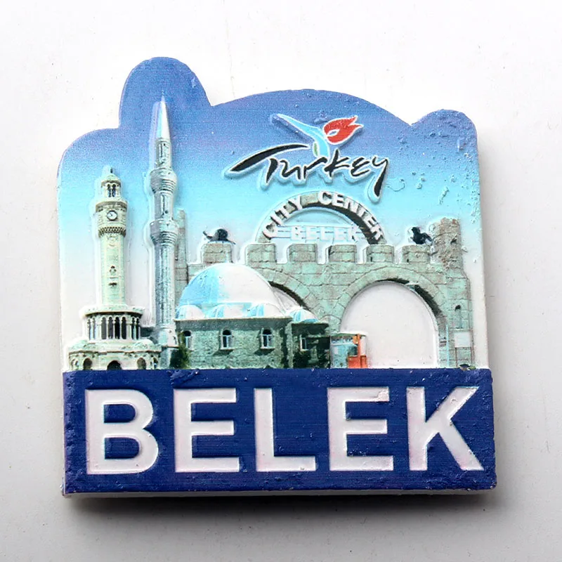 City Center Belek Turkey Resin Fridge Magnet Creative 3D Refrigerator Magnet Tourist Souvenirs Home Decoration