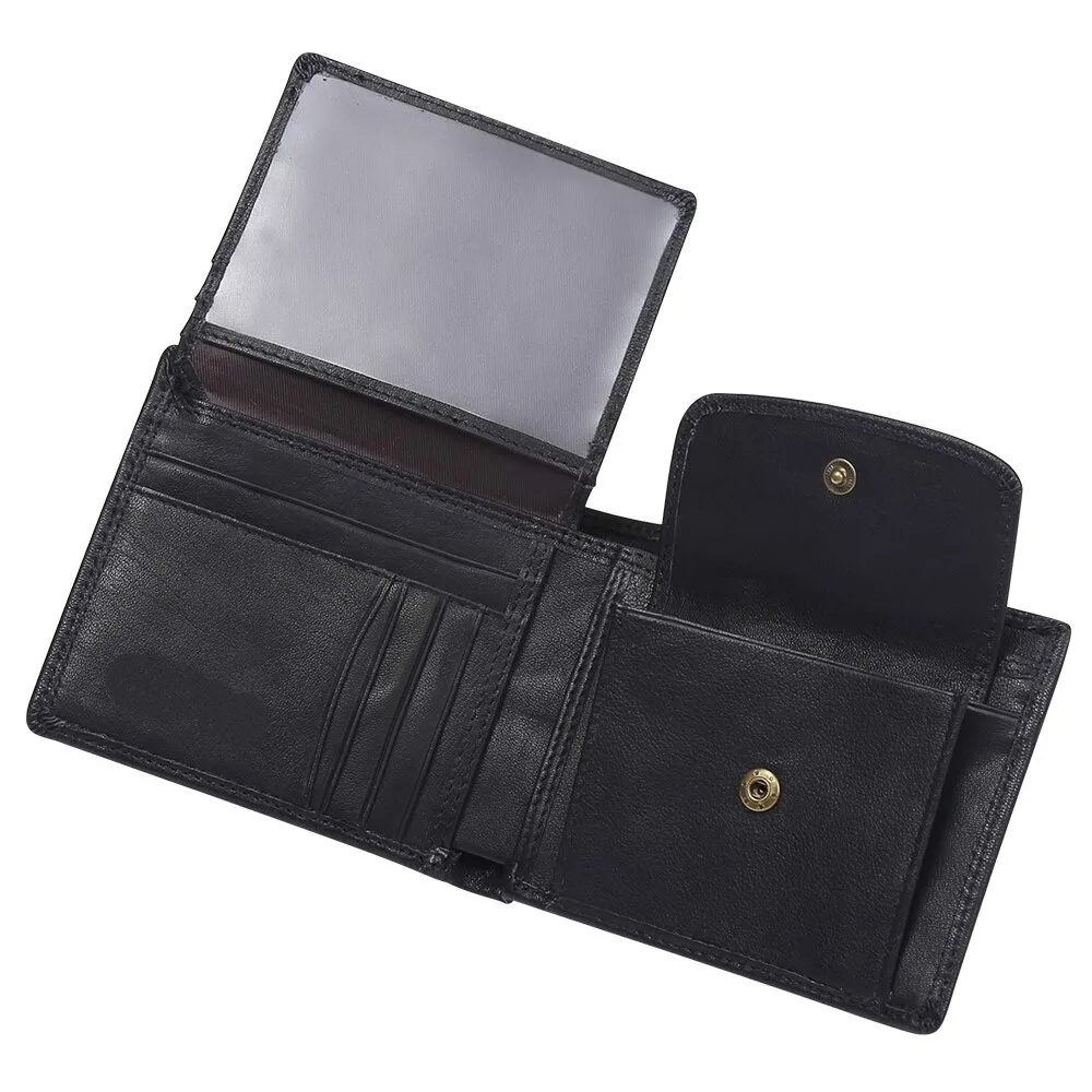 

Men's Wallet RFID Blocking 100% Genuine Leather Trifold Business Short Wallet