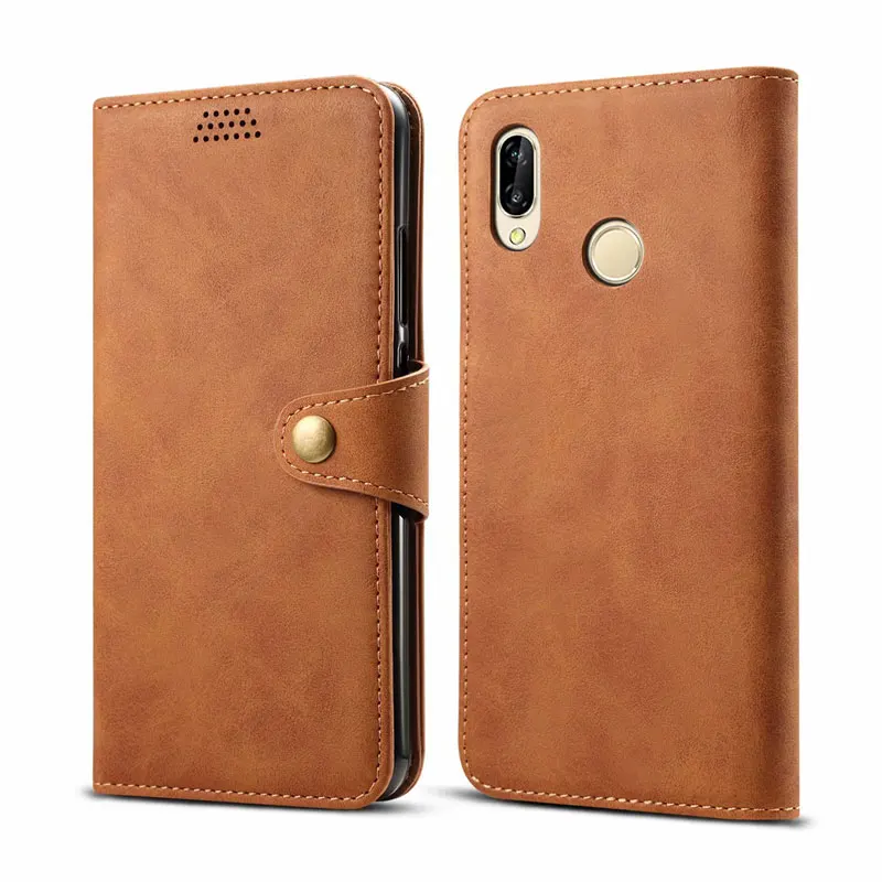 Кнопка Ретро Винтаж книжка кожаный чехол-портмоне с откидной крышкой для huawei P30 чехол huawei P30 Lite чехол Fundas P30 Lite чехол для телефона Coque