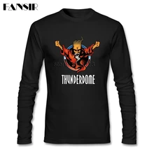 Мужская футболка с круглым вырезом с длинным рукавом из хлопка Thunderdome Music высокое качество футболка для мужчин