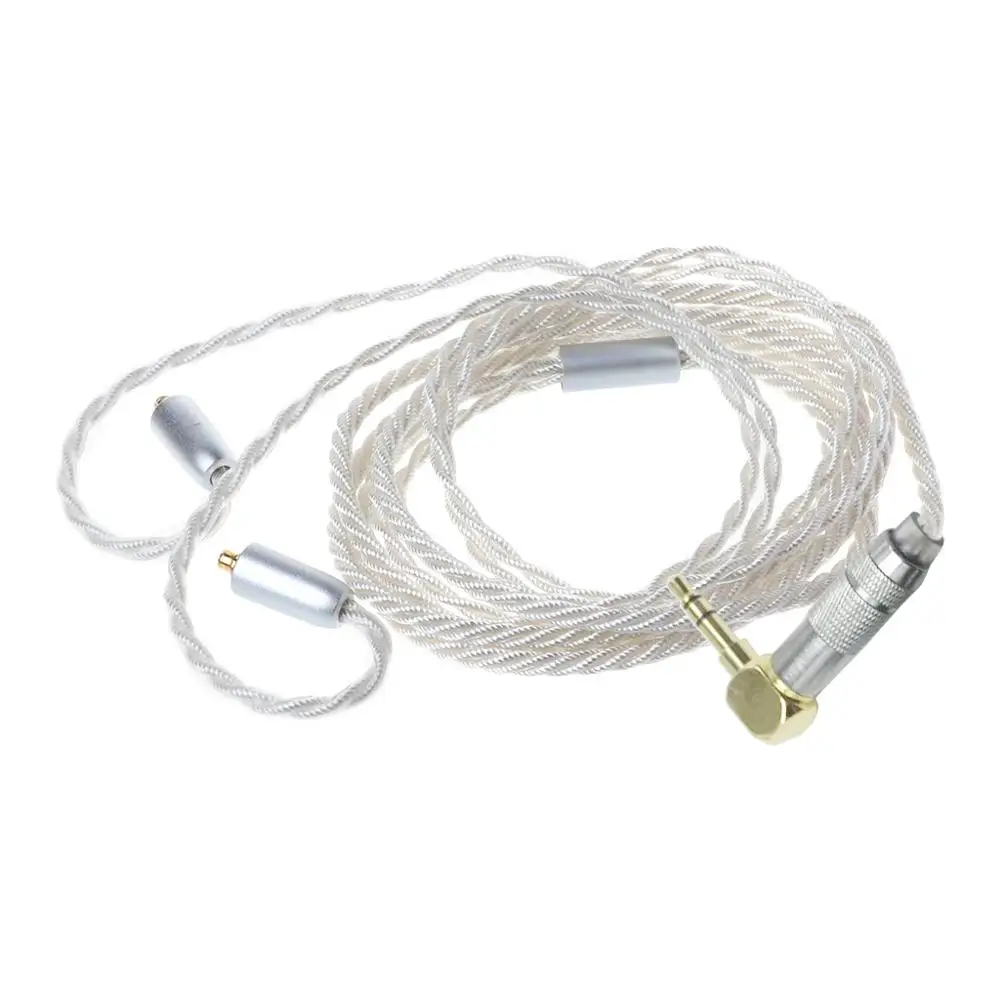 4 Twist Shares Single Crystal Plated Silver Earphone Cable Wire Cord Replacement for MMCX Jack Shure SE846 SE535 SE425 SE315