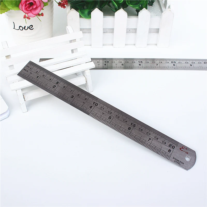 Линейка из нержавеющей стали 1 шт. измеритель длины в дюймах и сантиметре для
