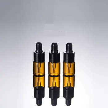 

300PCS/LOT 3ml Empty Amber Glass Dropper Bottles Pipette W/cover for Essential Oil Essential Oil Vials