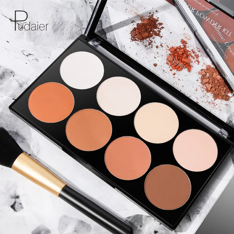 

Pudaier 8 Colors Matte Face Concealer Powder Makeup Corrector Setting Highlighter Contour Palette Powder 3D Shadow Modification