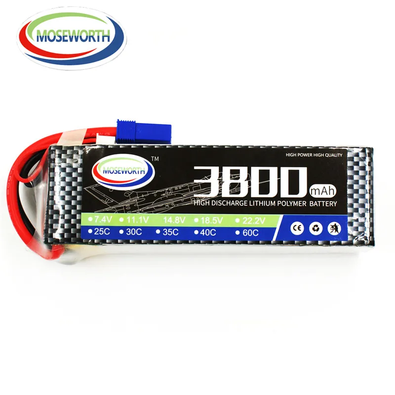 

MOSEWORTH RC Lipo batteria 6S 22.2V 3800mah 35C Li-ion Battery for Airplane Helicopter Quadrotor High rate cell AKKU