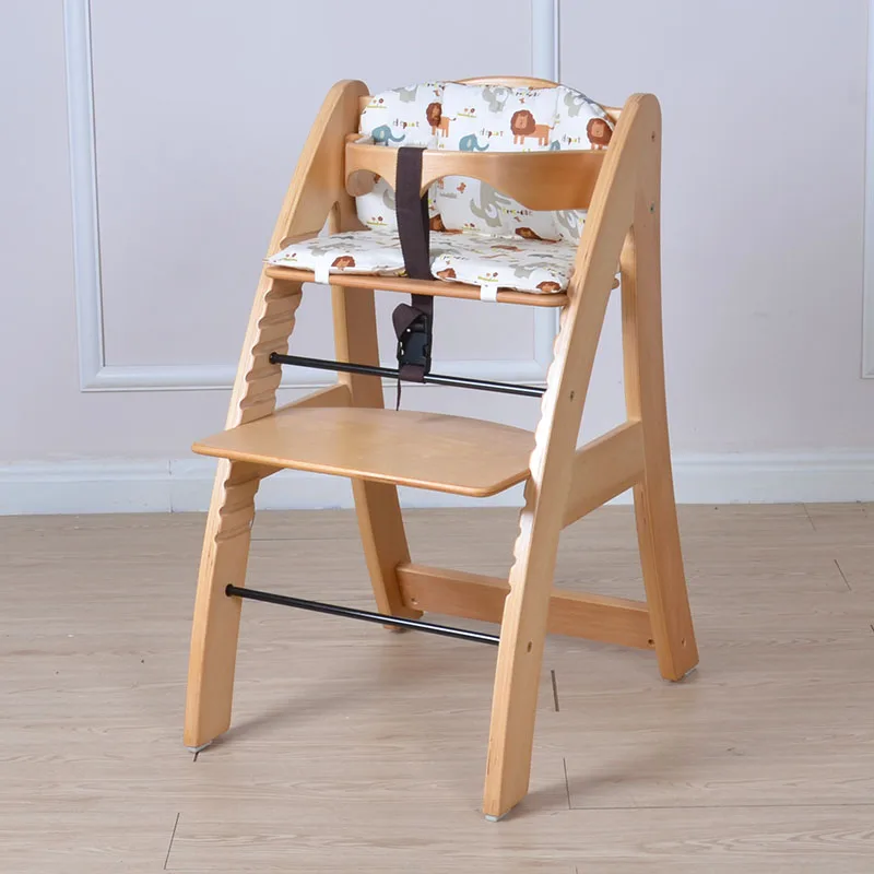 Экспорт из цельного дерева, детское обеденное кресло для кормления, белое многофункциональное детское обеденное кресло из твердой древесины, регулируемый подшипник 150