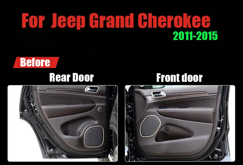 4 шт. ткань дверь защиты коврики анти-kick декоративные колодки для Jeep Cherokee 2011