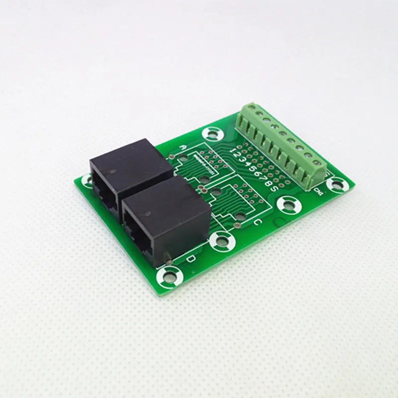 

RJ45 8P8C Right Angle Jack2-Way Buss Breakout Board,Terminal Block, Connector.