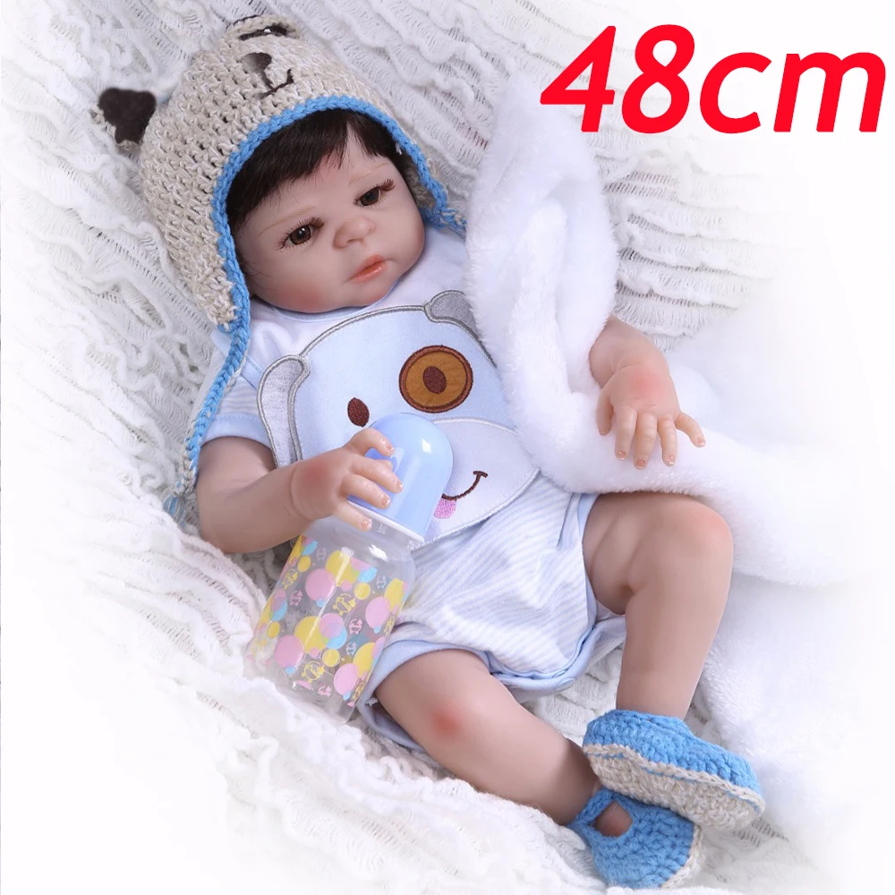 

48cm mini size simulation Silicone Vinyl Reborn baby doll 2019 new toy Creative gifts for girls bebes reborn menino bath toy lol