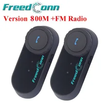 FreedConn Шлем Интерком мотоцикл Bluetooth переговорные гарнитуры Шлем Интерком 800 м колонки с FM радио