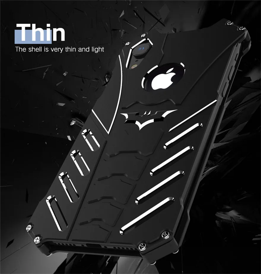 For iPhone XS Max Case Original R-JUST Batman Armor Aluminum Metal For iPhone X XS XR Case Shockproof Coque (2)