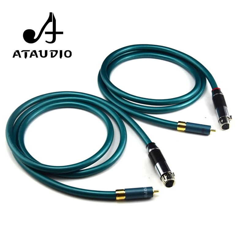 ATAUDIO 1 пара Hifi XLR Женский к RCA Мужской кабель высокой чистоты OCC 2 Rca Xlr кабель|rca male