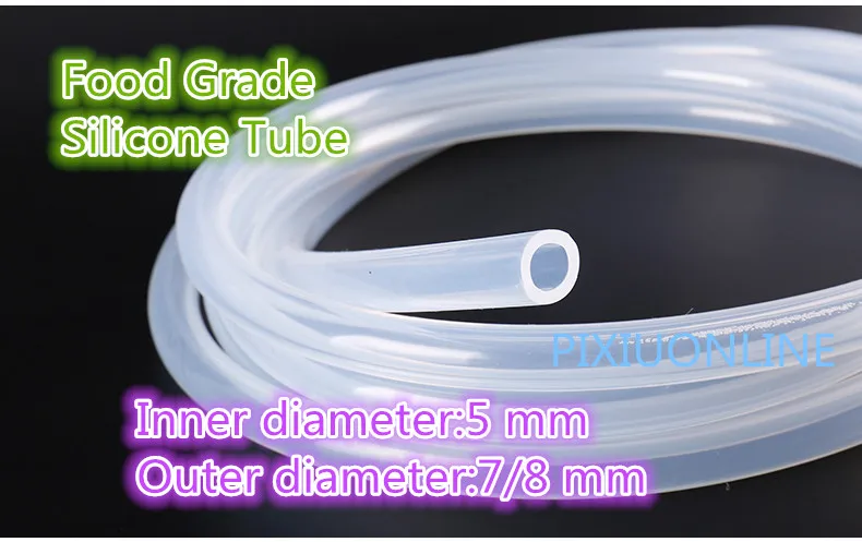 1 قطعة/الوحدة YT831B المستوردة سيليكون أنبوب id 5 ملليمتر * od 7/8mm الشعرية الغذاء الصف شفافة خرطوم السباكة خراطيم 1 متر