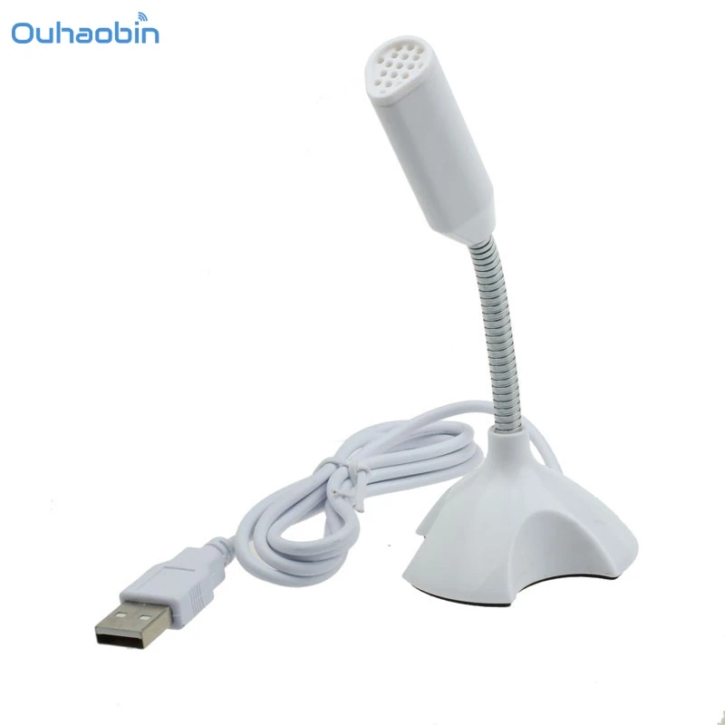 

Ouhaobin Popular USB Desktop Wired Studio Speech Microphone Mikrofon for PC Laptop Mac White Portable Microphone Sep7