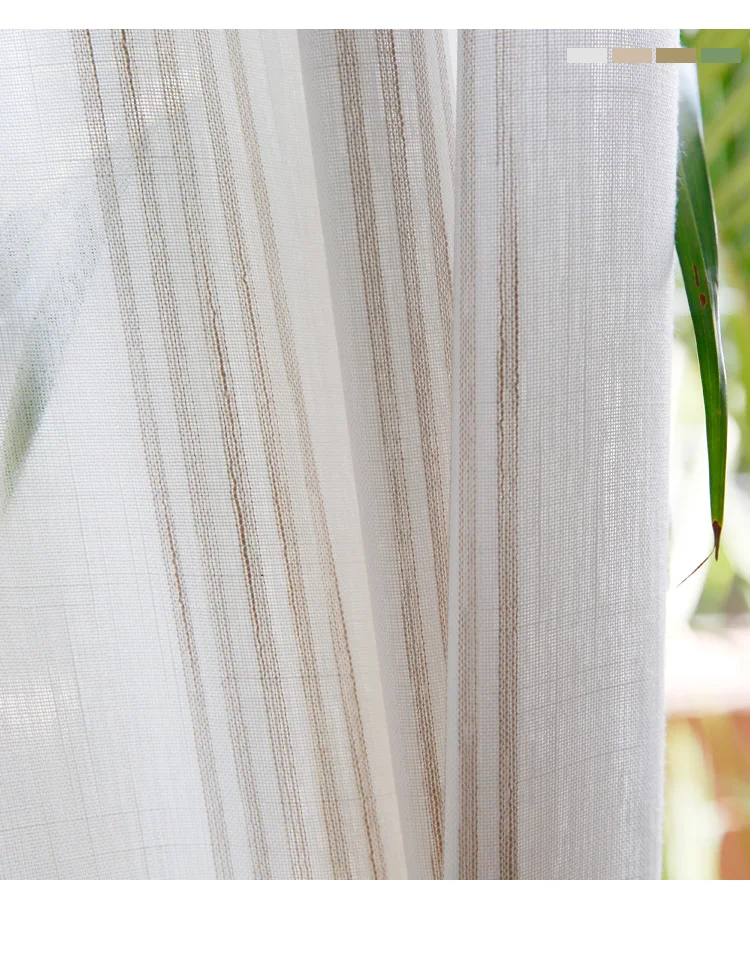 _05 White Tulle Curtains For Livingroom Striped Voile
