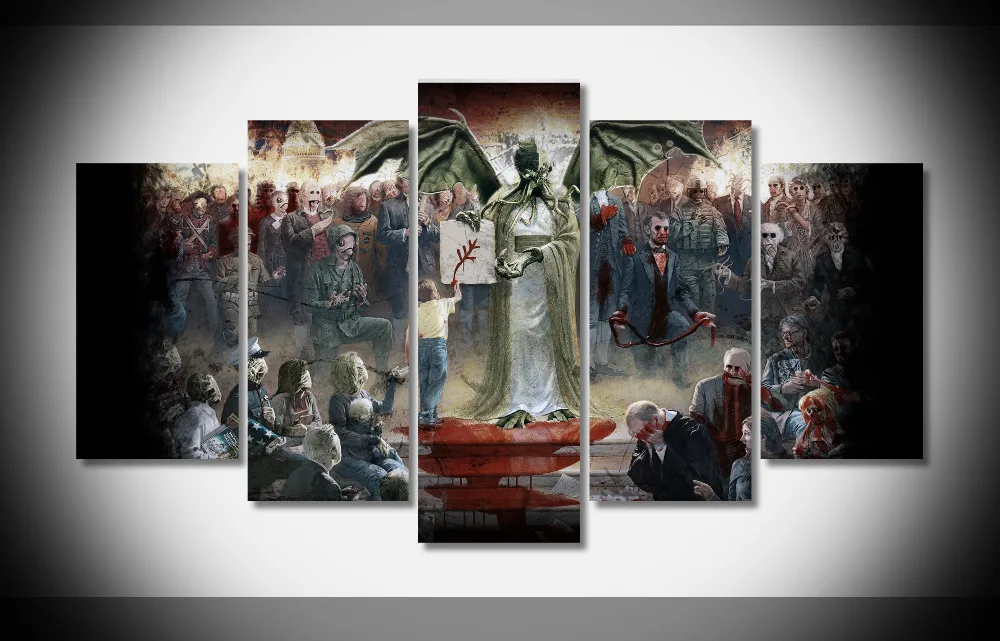 

8146 Cthulhu 4 poster Framed Gallery wrap art print home wall decor wall picture Already to hang digital print wholesale