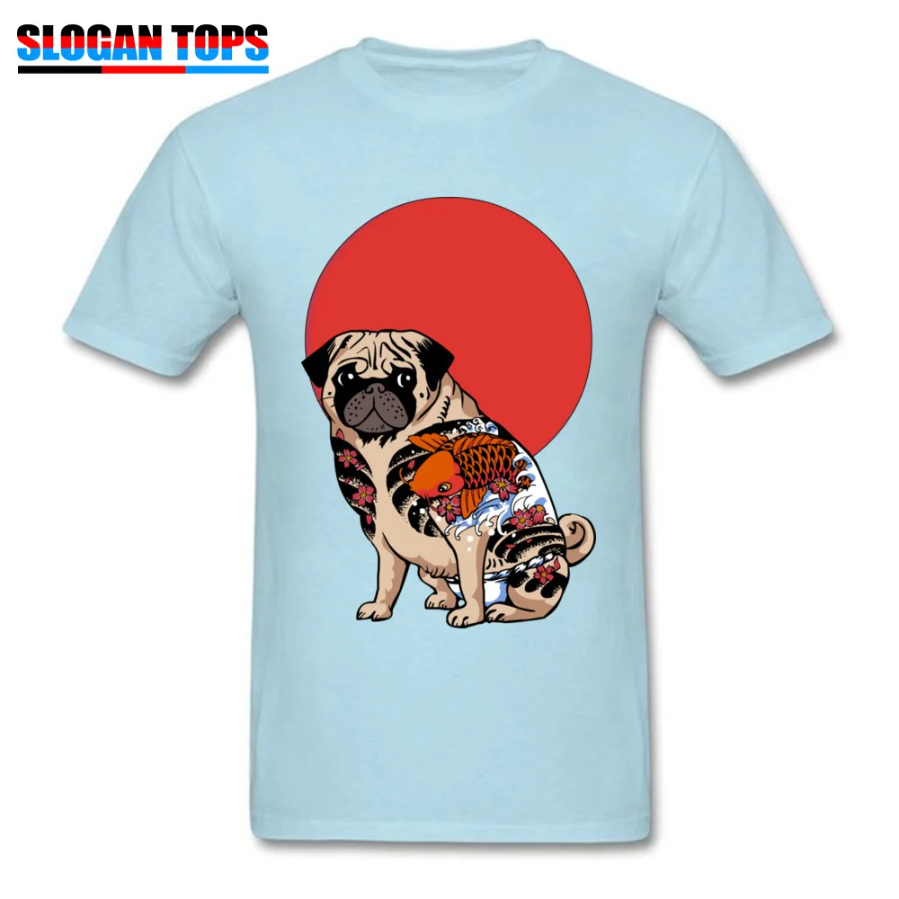 YAKUZA PUG T Shirts Coupons Short Sleeve Leisure Cotton Fabric Round Collar Men Tops Shirt Classic T Shirts ostern Day YAKUZA PUG light