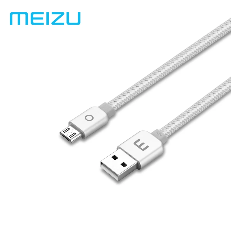 Оригинальный Meizu Micro USB кабель Металл 2A Быстрая зарядка Нейлон Плетеный 1 2 м для M6