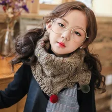 MIARA. L/детский шарф, Корейская версия, Вязаная Шерстяная тёплая детская водолазка с воротником, утепленные шарфы для мальчиков и девочек