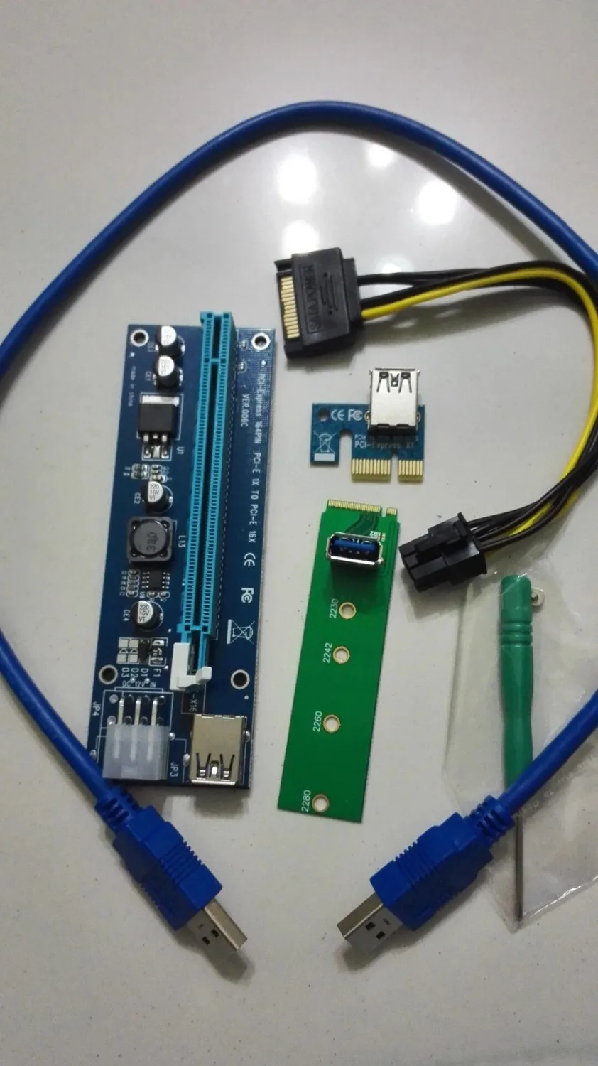 Новинка Pcie Pci-e Pci Express Riser Card M.2 NGFF To 16x GPU Usb 3,0 удлинитель Riser и адаптер X1 TO X16