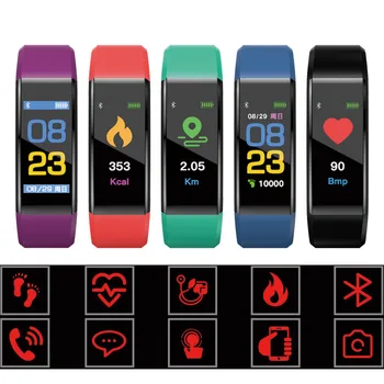 

New 115 Plus Smart Bracelet Sport Waterproof Smart Watch Heart Rate Monitor Fitness Tracker Men Lady Wristband For Android IOS