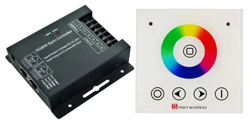 RF Wall Panel Led Controller Wall Mounted RGBW Led Touch Controller RGBW Led Controller Led Touch Lighting Controller 4CH*6A