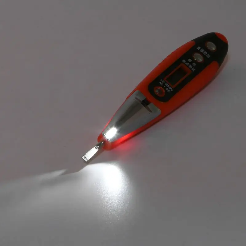 Цифровой тестовый карандаш многофункциональный AC DC 12-250 В тестовый er Электрический ЖК-дисплей детектор напряжения тестовая ручка для электрика
