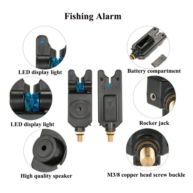 Светодио дный LED Регулируемая чувствительность Звук сигнализатор клева укус сигнализация водостойкий Рыбалка удочка свингеры 1 шт