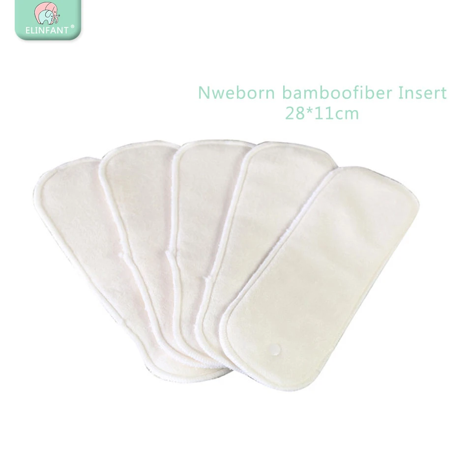 

Elinfant 10pcs Newborn insert washable 2 layers bamboo fiber&2 layers microfiber Newborn Liner Insert For Baby Cloth Diaper