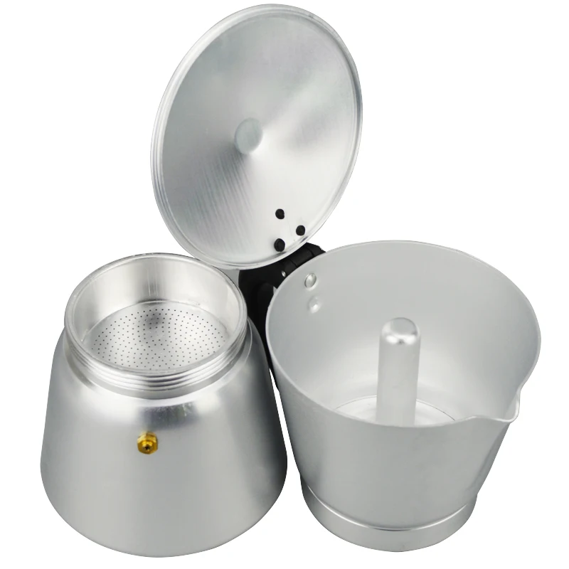 ATWFS High Quality 12 Cups Aluminum Moka Pot Portable Coffee Maker Stove Top Coffee Maker Pot Brewer