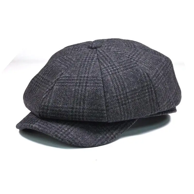 High Quality Flat Cap Wool Large Size Vintage Cabbie Hat Ivy Ear Hat Cap Irish Hunting Ear Flap Newsboy Cap