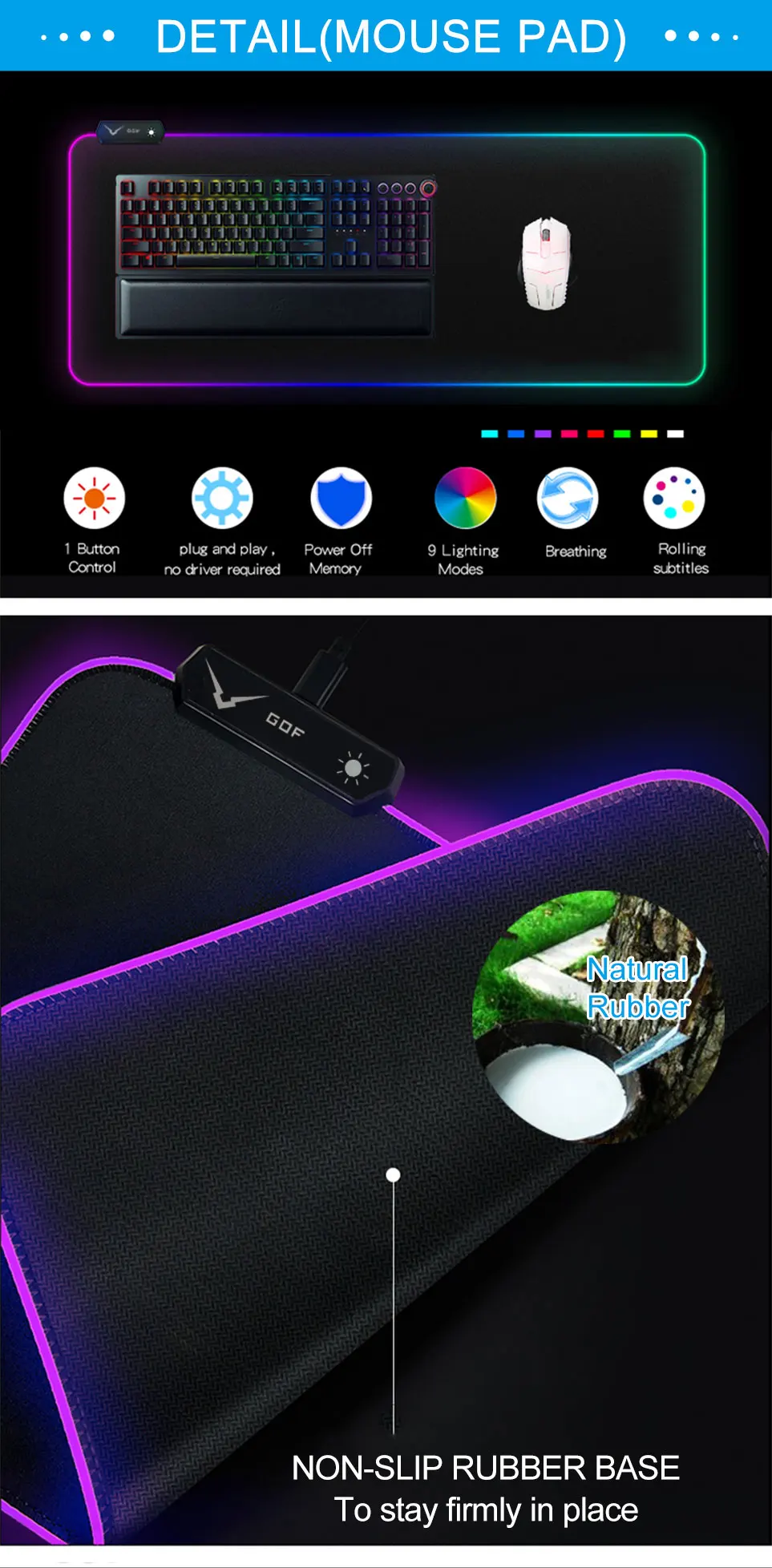 Светодиодный светильник ing игровой коврик для мыши RGB негабаритный светящийся USB СВЕТОДИОДНЫЙ светильник Расширенная подсветка клавиатура PU нескользящий коврик-одеяло светильник