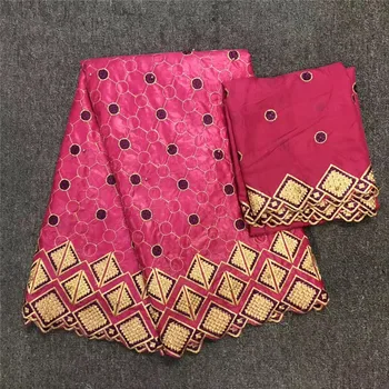 

7Yards Beaded Swiss Voile Lace High Quality Bazin Lace Fabric Hot Selling African Cotton Lace Fabric For Party DressHA254-1