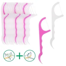 50 шт. зубочистки с нитью зубы Зубочистки Уход за полостью рта чистка пространства между зубами зубы стоматологические зубная нить с держателем из АБС-пластика зубочистки