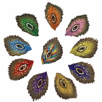 

10Pcs Peacock Feather Iron On Patch Embroidered Applique Sewing Patch Clothes Stickers Garment DIY Apparel Accessories BT141