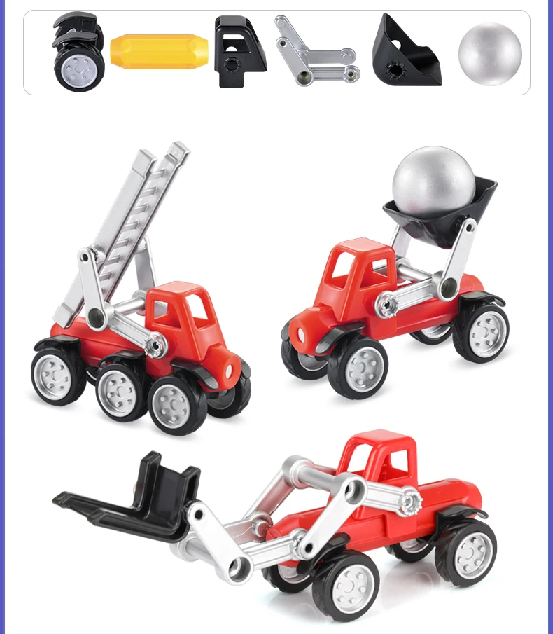 Modelo de Carro Designer Magnético Tubo Faça Você Mesmo Construção Carros Modelo Conjunto Menino Crianças Engraçado Ímãs Tijolos Jogos Brinquedos Presentes 7 construção carros modelo conjunto menino crianças engraçado