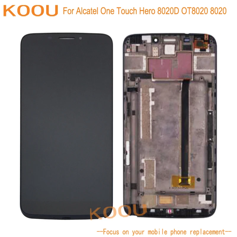 

LCD Display For Alcatel One Touch Hero 8020D OT8020 8020 Touch Screen Digitizer Assembly Replacement With Frame